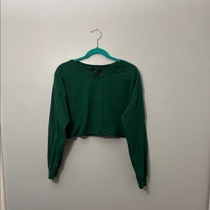 Forever 21 Green Cropped Sweatshirt